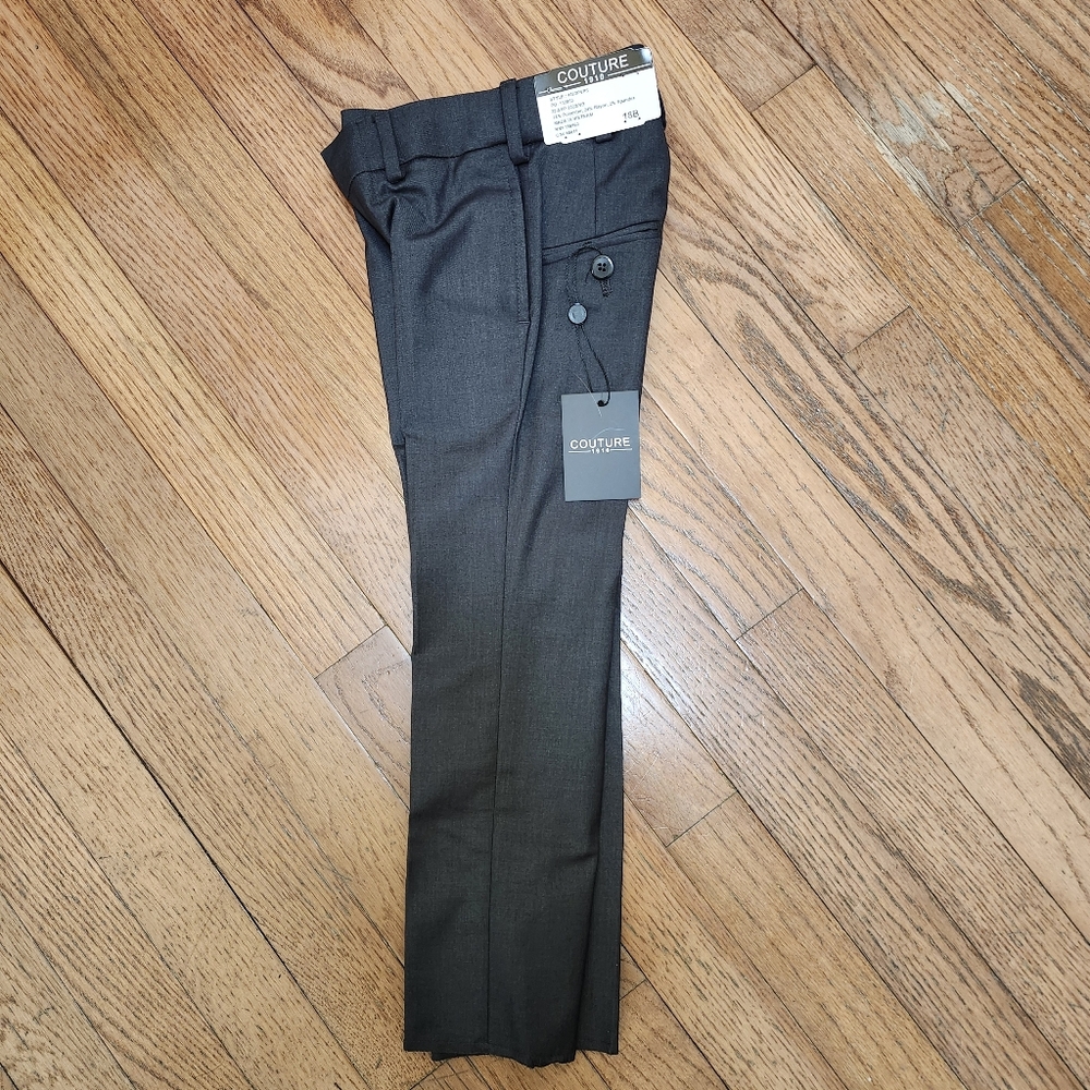 Couture 1910 Boys Power Stretch Flat Front formal dress Pants slacks 18" WAIST